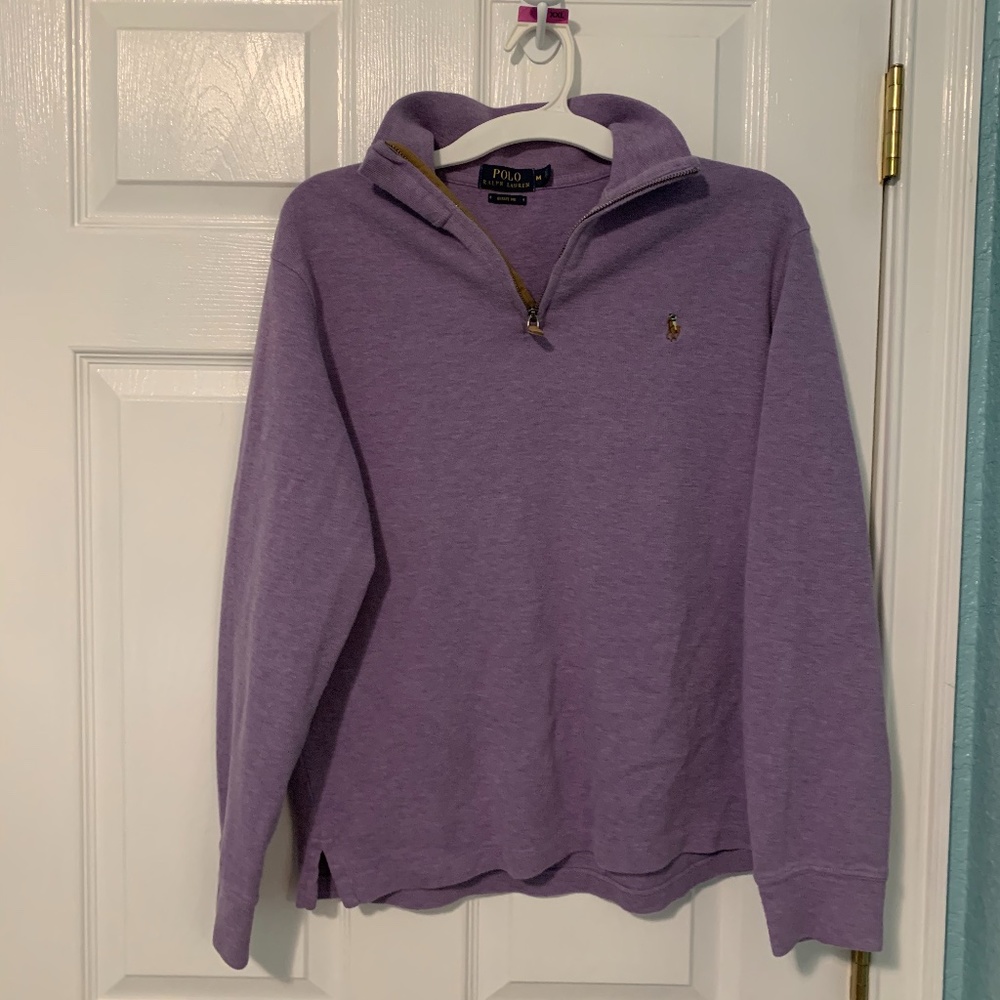 POLO ZIP UP LAVENDER PULL-OVER MEDIUM